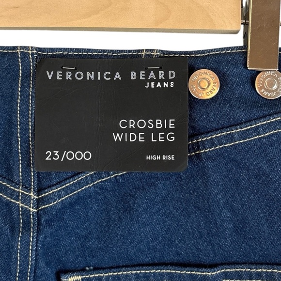 New Veronica Beard $348 Crosbie Wide Leg High Rise Comfort Stretch Jeans Size 23 - Picture 7 of 10
